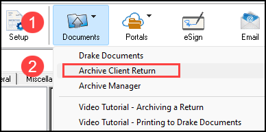 Image of Documents > Archive Client Return